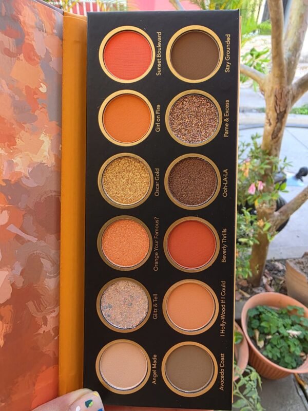 SHEGLAM Stay Juicy, La Palette 12-Colores Paleta De Sombras De Ojos Mate MetáLica Con Brillo Naranja Rojo