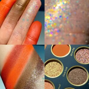 SHEGLAM Stay Juicy, La Palette 12-Colores Paleta De Sombras De Ojos Mate MetáLica Con Brillo Naranja Rojo