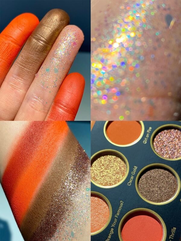 SHEGLAM Stay Juicy, La Palette 12-Colores Paleta De Sombras De Ojos Mate MetáLica Con Brillo Naranja Rojo