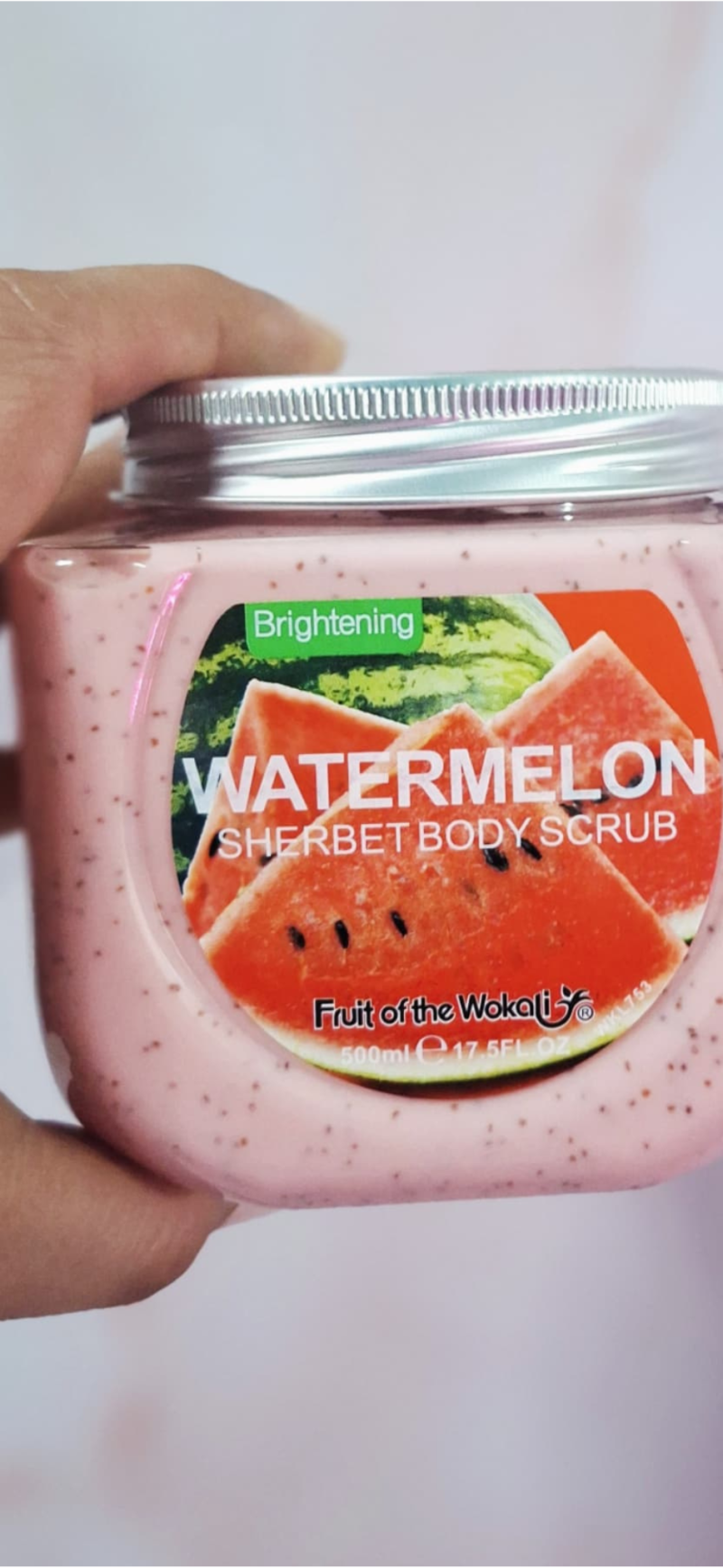 4 Fruit of the wokali Watermelon sherbet body scrub