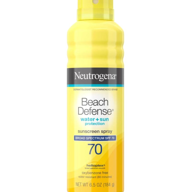 6 Neutrogena Beach Defense Water + Sun Protection Sunscreen Spray SPF 70