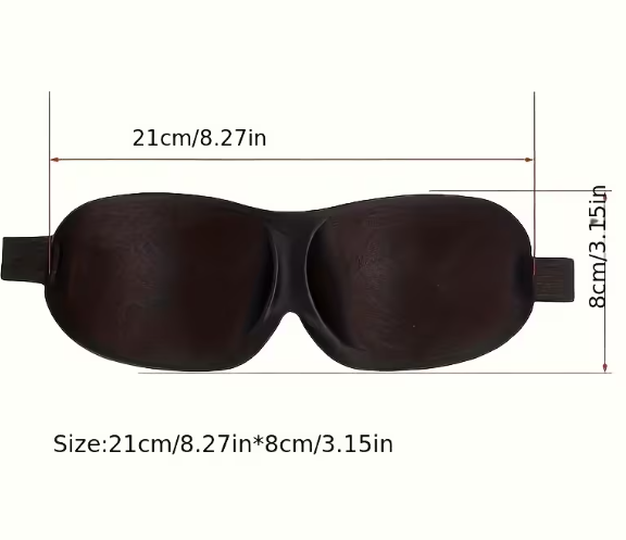 Antifaz 3D Estereoscópico para Dormir en Negro Puro