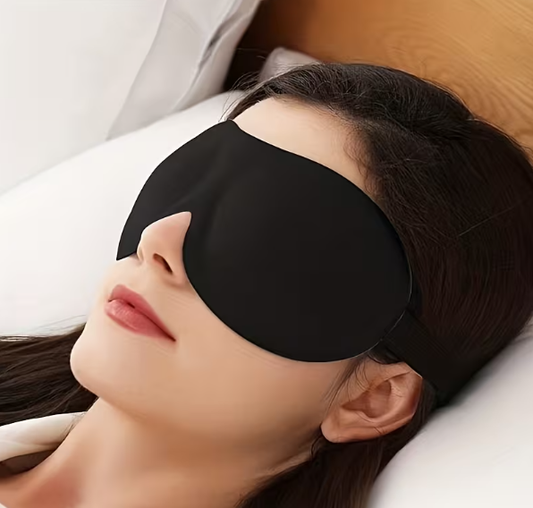 Antifaz 3D Estereoscópico para Dormir en Negro Puro