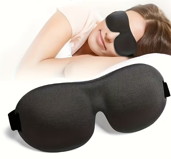 Antifaz 3D Estereoscópico para Dormir en Negro Puro