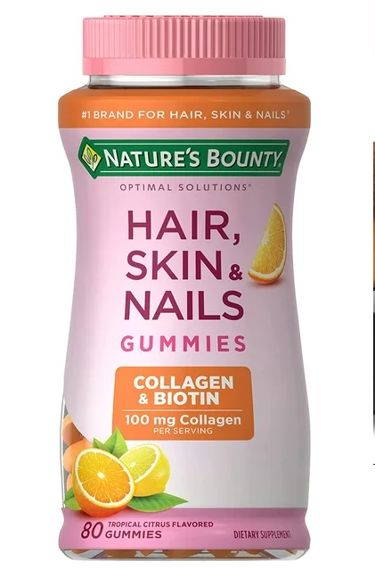 Nature's Bounty Hair, Skin & Nails Gummies Collagen & Biotin, 80 gomitas