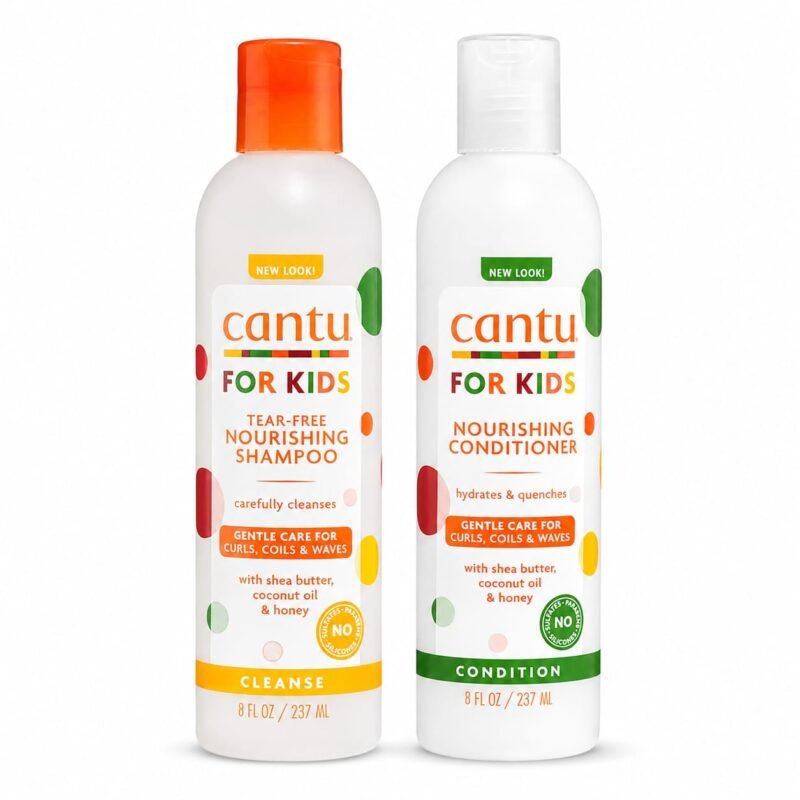 Cantu For Kids Shampoo y Acondicionador 237 ml Dúo Infantil para Rizos, Ondas y Coils