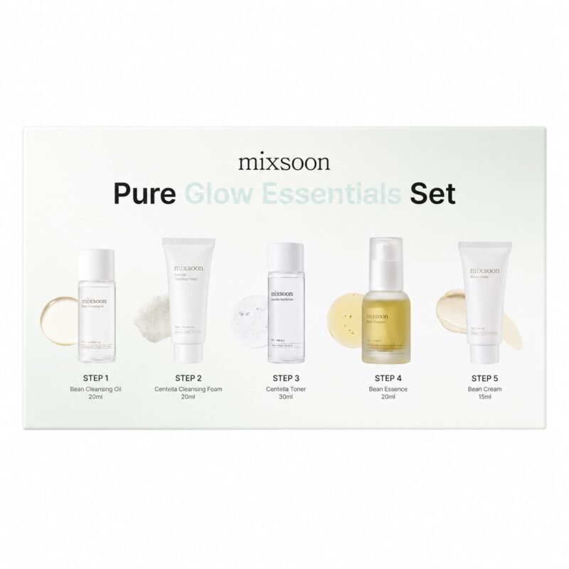 Mixsoon Pure Glow Essentials Set Mini Rutina Coreana de Skincare 5 Pasos