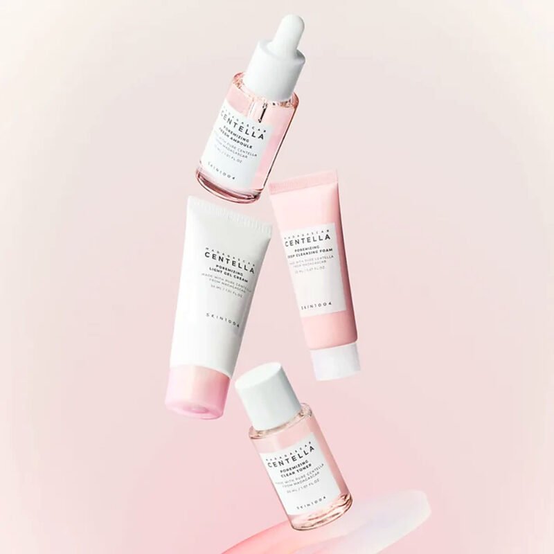 SKIN1004 Madagascar Centella Poremizing Travel Kit 4 pcs | Kit Coreano Mini para Poros y Piel Grasa