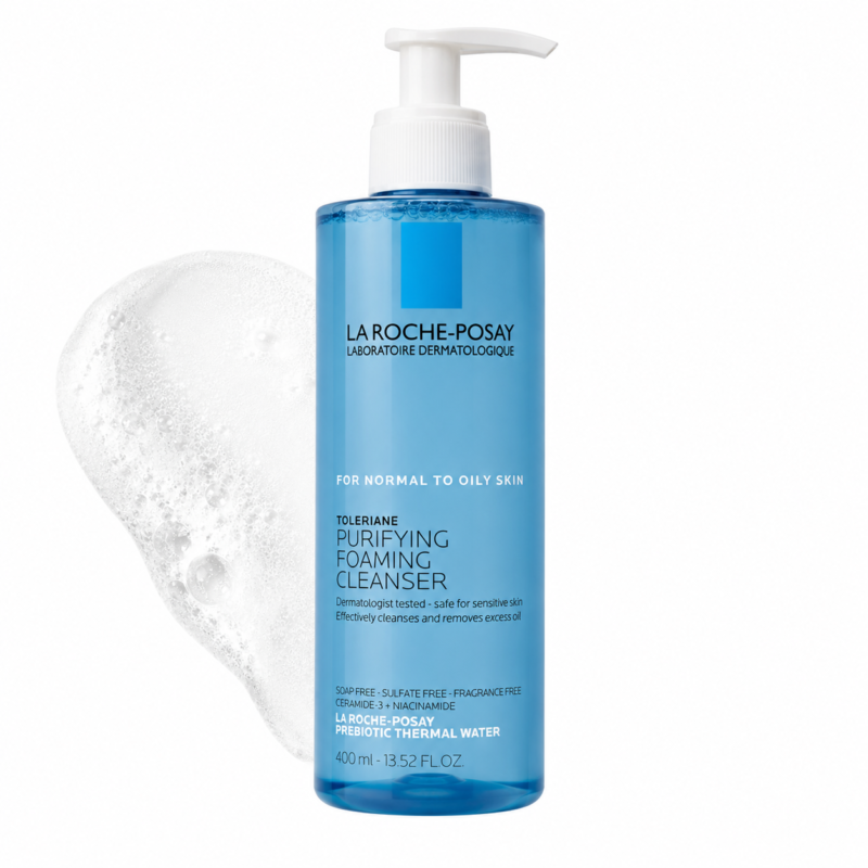 La Roche-Posay Toleriane Purifying Foaming Cleanser 400 ml | Limpiador Facial Espumoso para Piel Normal a Grasa