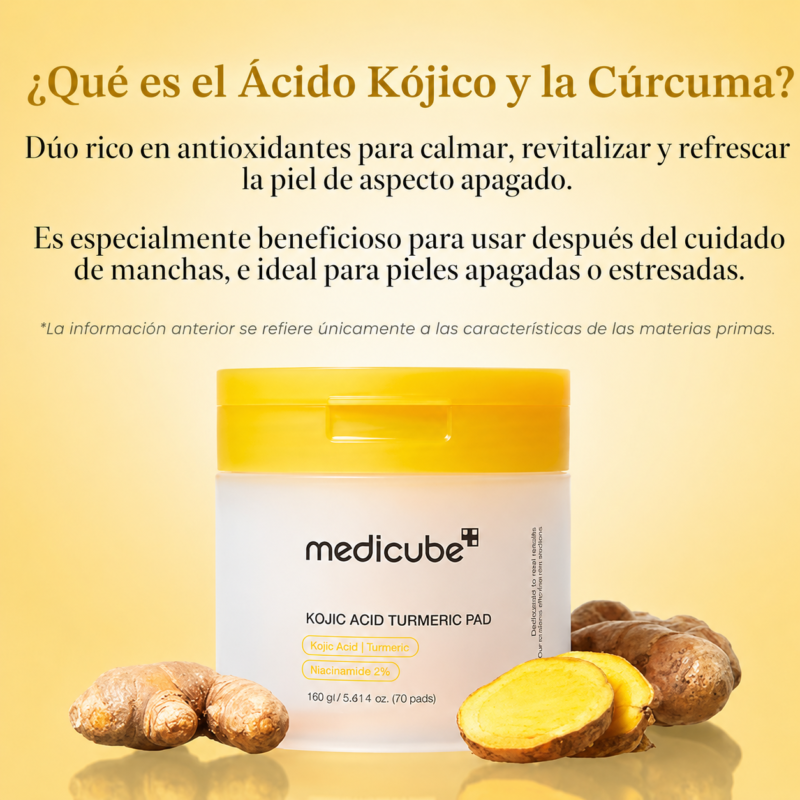 ChatGPT Image 26 jul 2026, 01_15_25 (7) Medicube Kojic Acid Turmeric Pad 70 Pads | Pads Coreanos con Ácido Kójico y Cúrcuma para Manchas