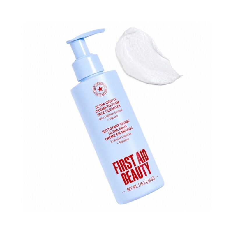 6 First Aid Beauty Ultra Gentle Cream-to-Foam Face Cleanser 6 oz | Limpiador Facial Hidratante para Piel Sensible